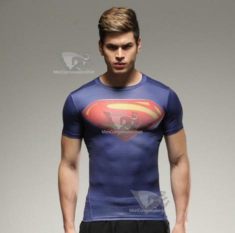 Superman At Earths End Short Sleeve Compression Rashguard