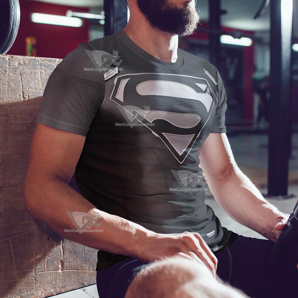 Superman Clark Black Jumpsuit Cosplay T-Shirt