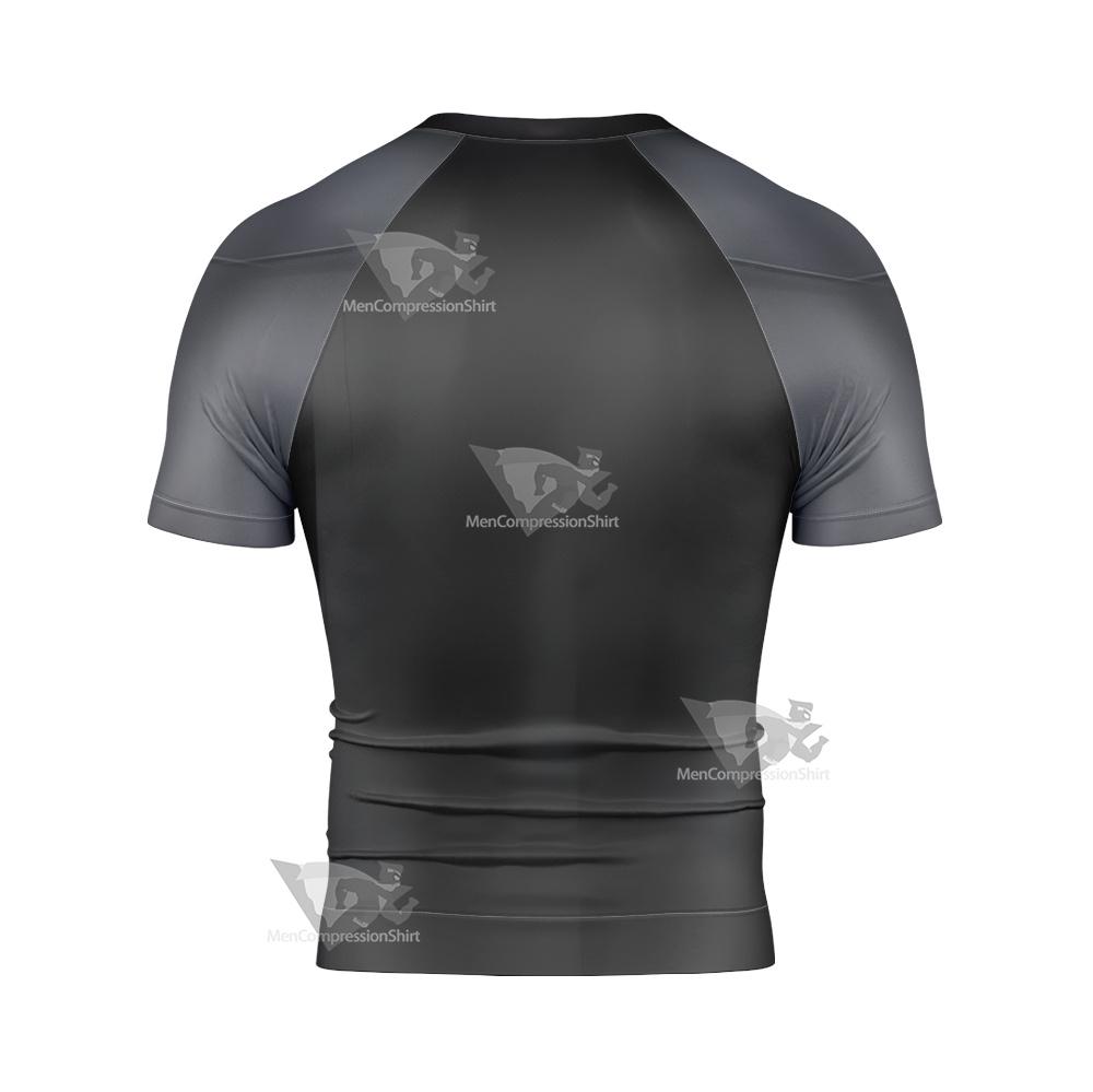 Superman Clark Black Jumpsuit Short Sleeve Compression Shirt