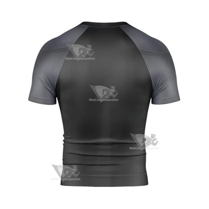 Superman Clark Black Jumpsuit Short Sleeve Compression Shirt