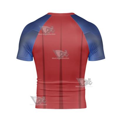 Superman Clark Lois Blue Short Sleeve Compression Shirt