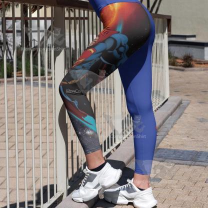 Superman Classic Blue Women Compression Legging-MensCompressionShirt