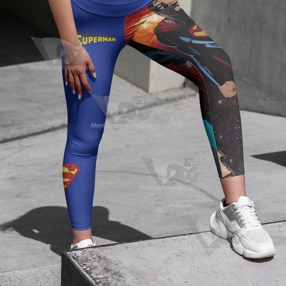 Superman Classic Blue Women Compression Legging-MensCompressionShirt