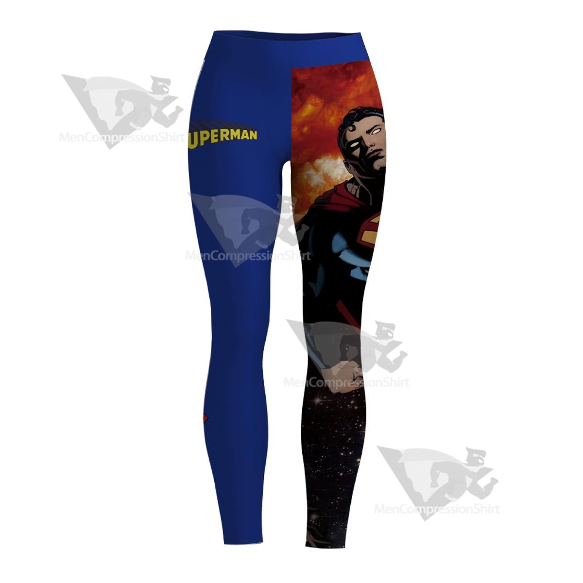 Superman Classic Blue Women Compression Legging-MensCompressionShirt