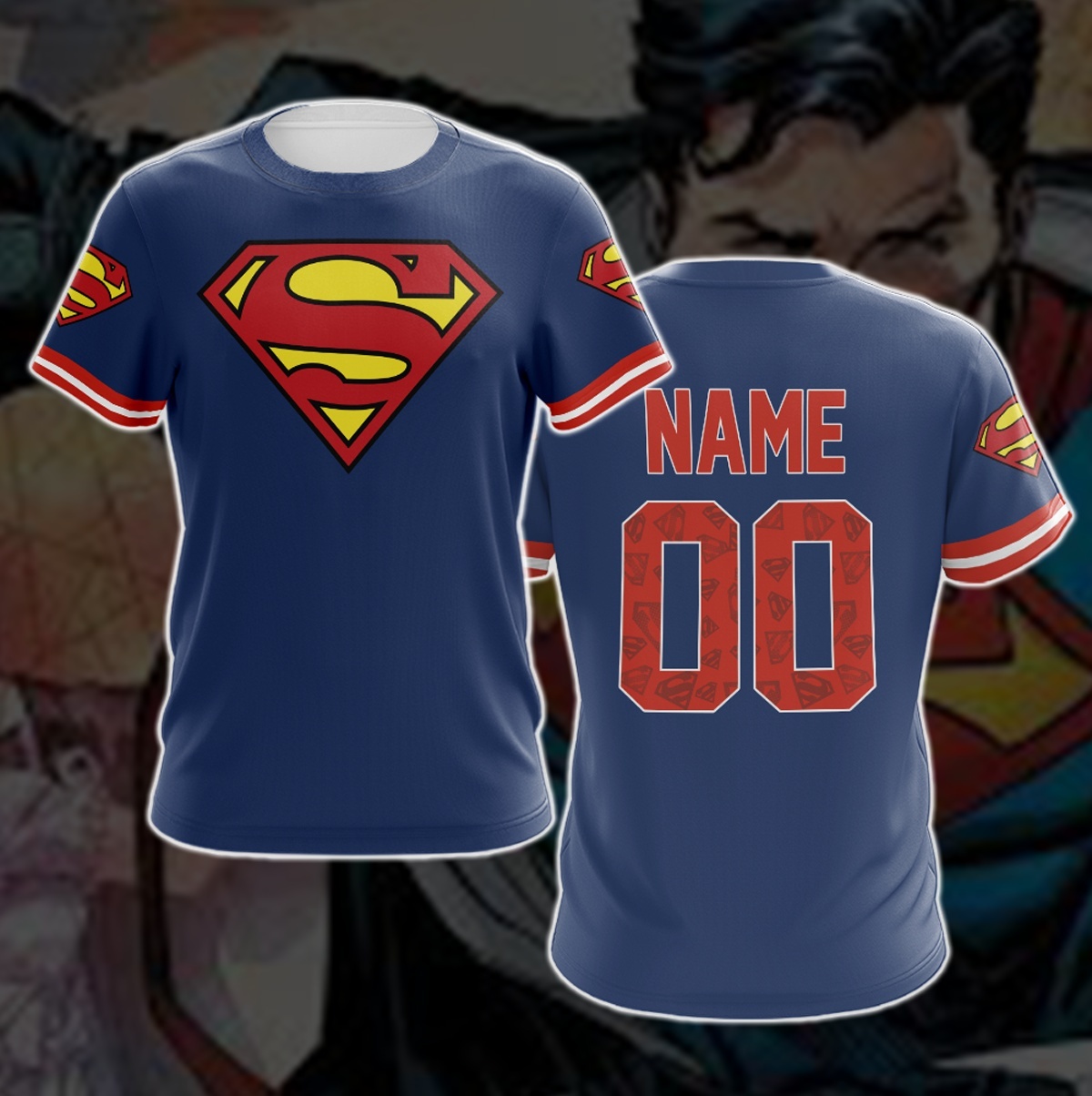 Dc Superman Customizable Blue Cosplay T-Shirt – MensCompressionShirt