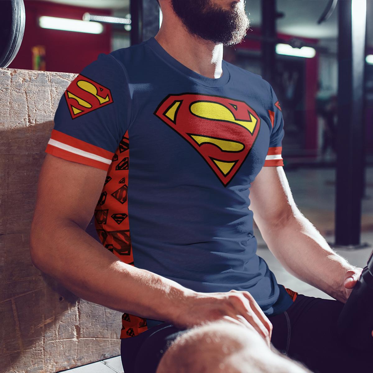 Dc Superman Customizable Blue Cosplay T-Shirt – MensCompressionShirt