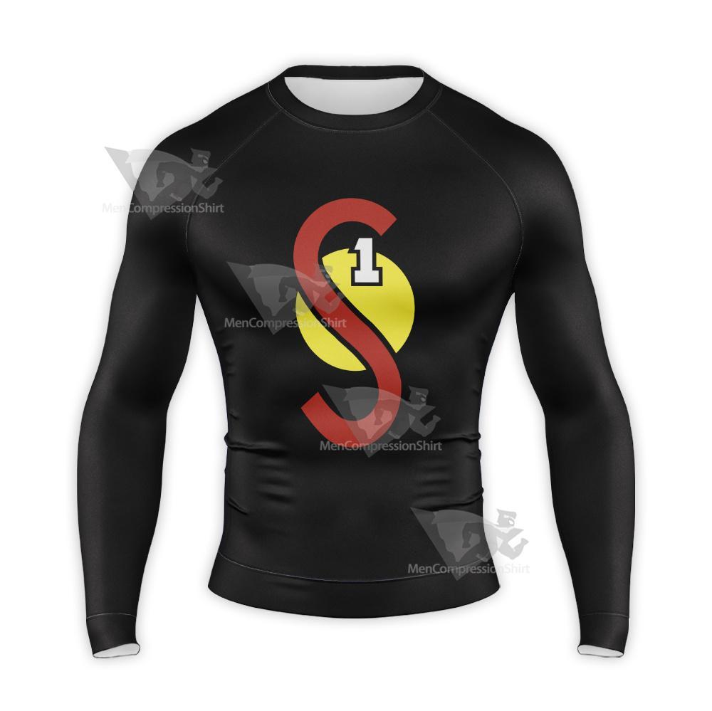Superman Flash Point Battle Suit Long Sleeve Compression Shirt