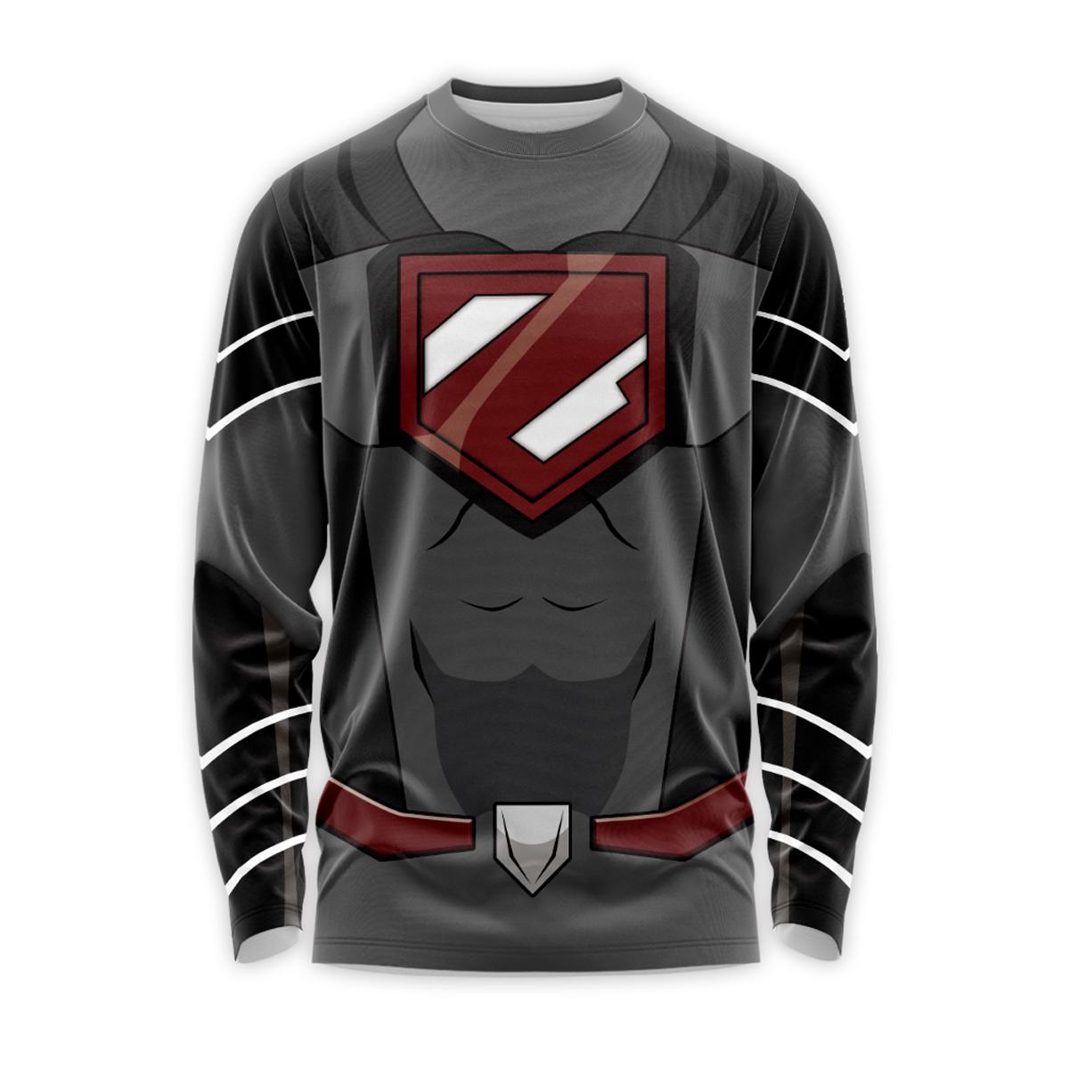 Superman General Zod Black Uniform Long Sleeve Shirt