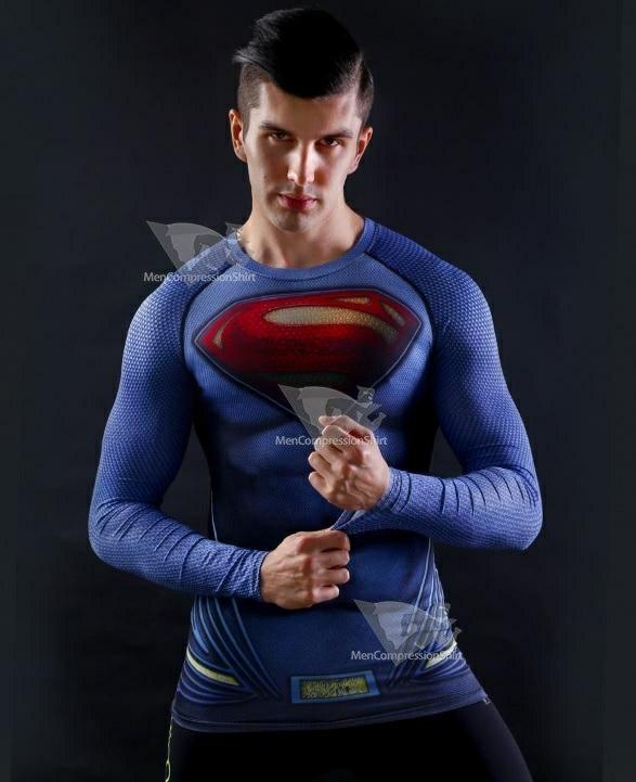 Superman Man Of Steel Compression Long Sleeve Rashguard