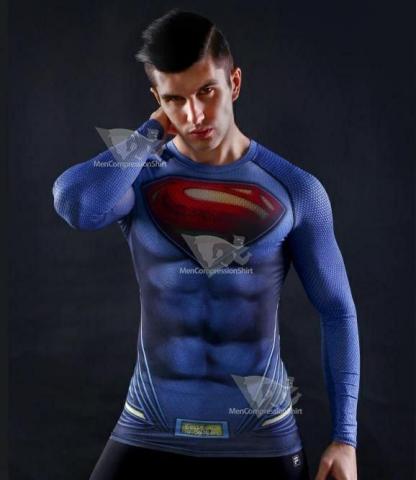 Superman Man Of Steel Compression Long Sleeve Rashguard