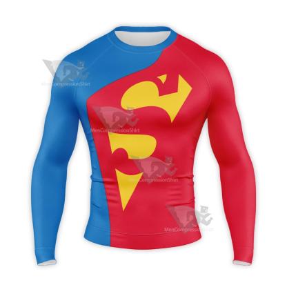 Superman Metropolis Battle Suit Icon Long Sleeve Compression Shirt