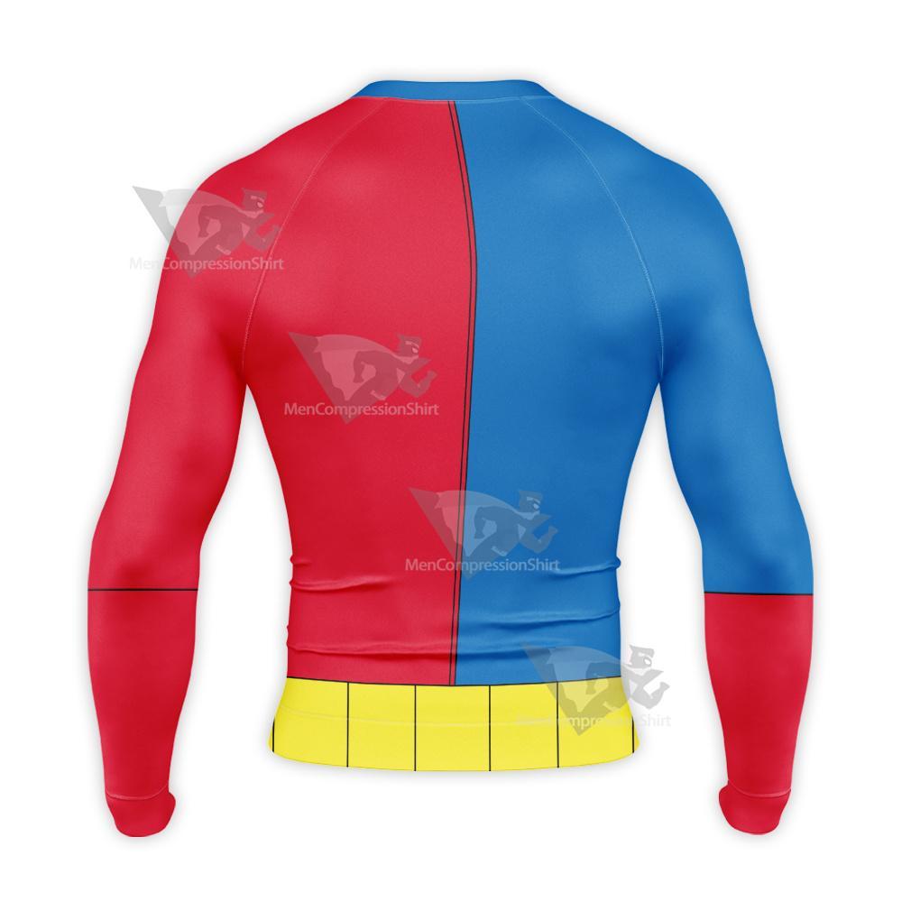 Superman Metropolis Battle Suit Long Sleeve Compression Shirt