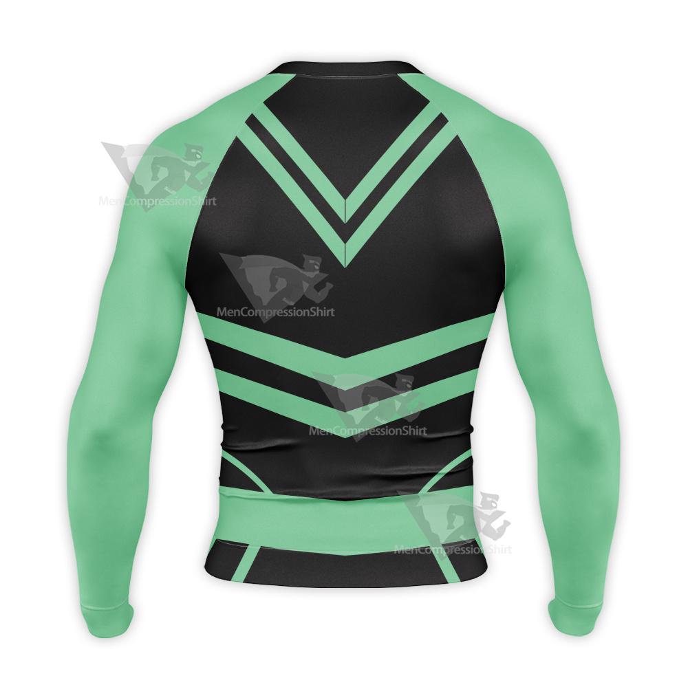 Superman Omen New Suit Black Tight Lining Long Sleeve Compression Shirt