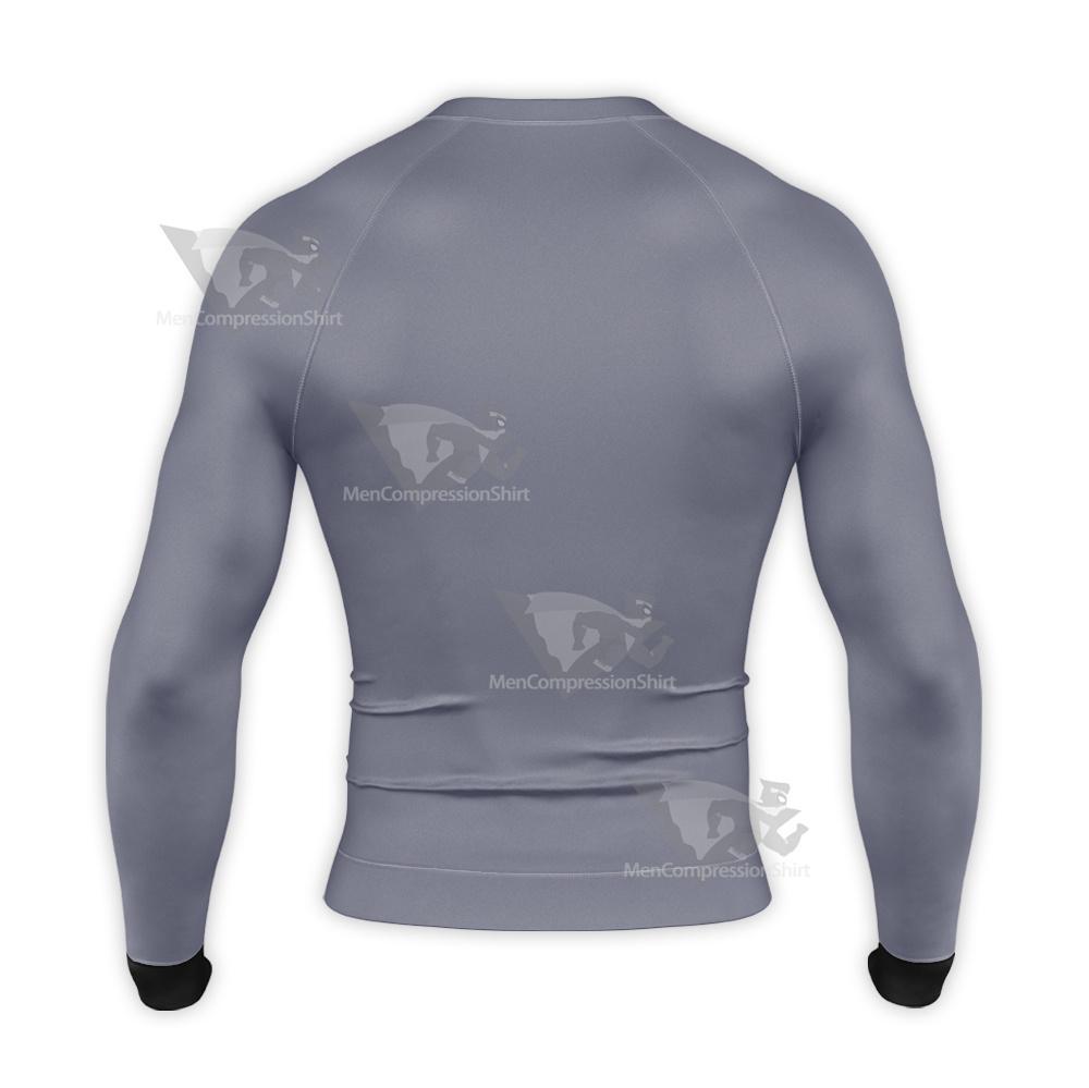 Superman Red Son Battle Suit Long Sleeve Compression Shirt