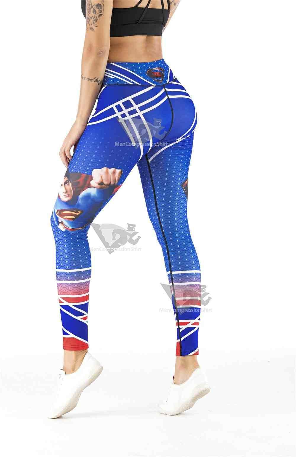 Superman Red White And Blue Leggings