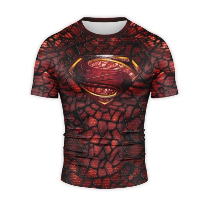 Superman Short Sleeve Compression Shirt Red