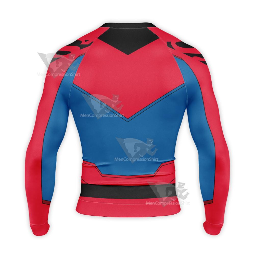 Superman Superboy Conner Kent Tight Suit Long Sleeve Compression Shirt