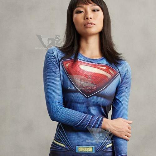Superman Women Compression Long Sleeve Rashguard