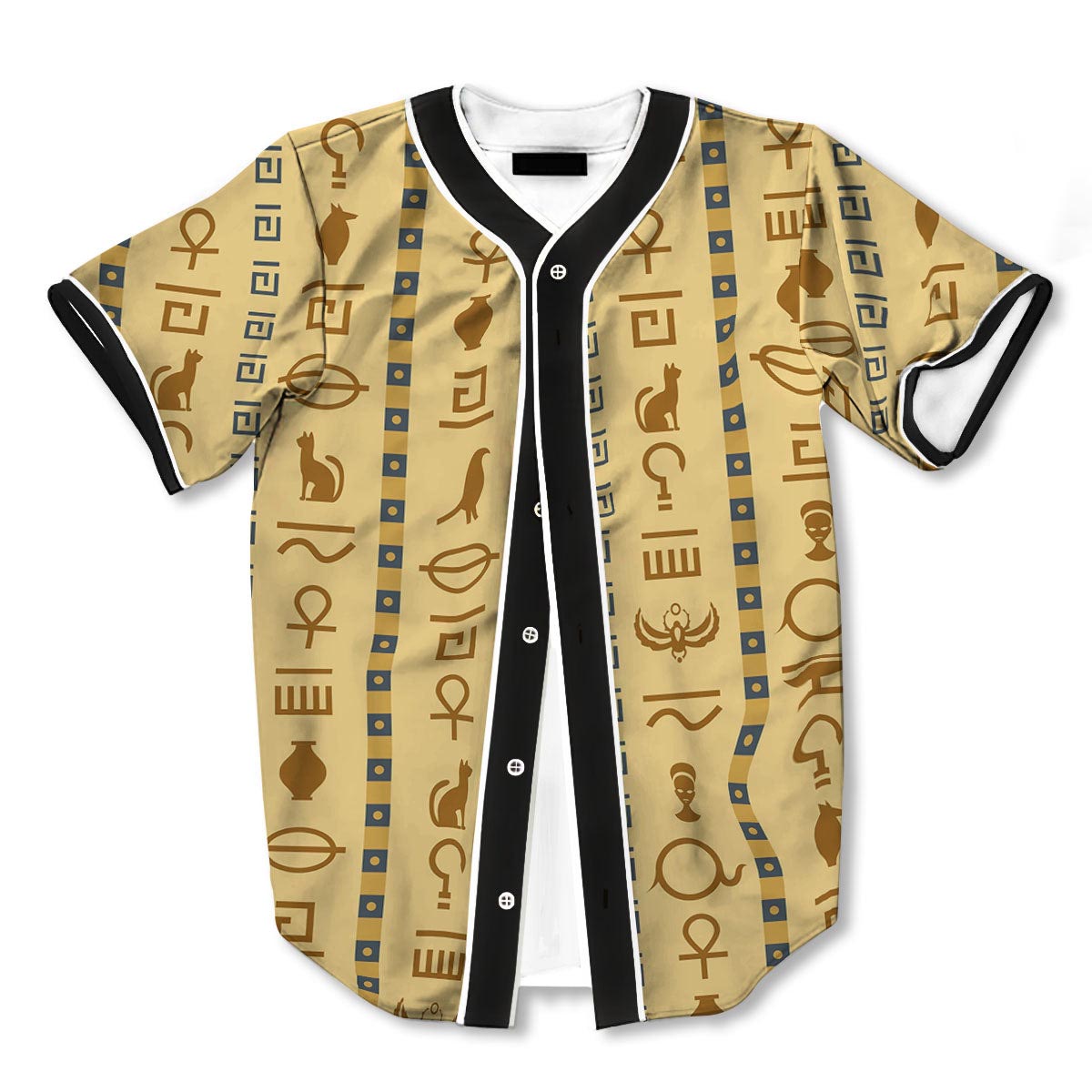 Hieroglyphs Egyptian 3d Print Full Size Baseball Jerseys