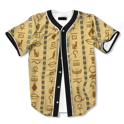Hieroglyphs Egyptian 3d Print Full Size Baseball Jerseys