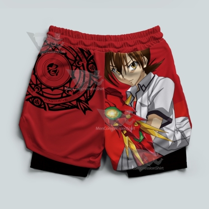 High School Issei Hyoudou Red Men Compression Gym Short-MensCompressionShirt