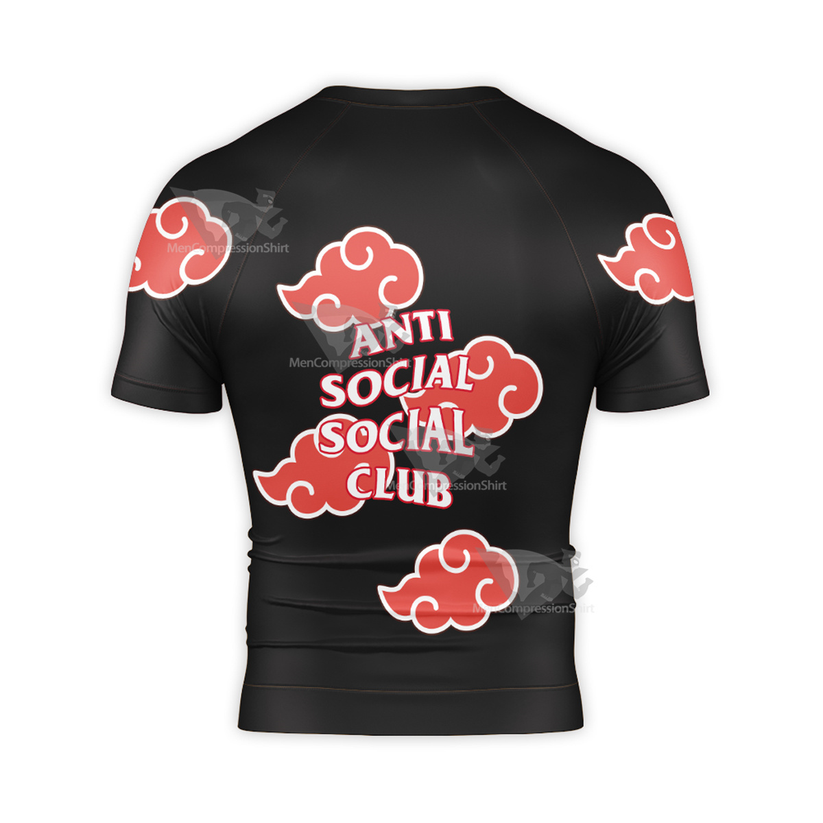 Hokage Dawn Daybreak Anti Social Black Short Sleeve Compression Shirt
