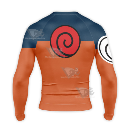 Hokage Orange Uzumaki Long Sleeve Compression Shirt