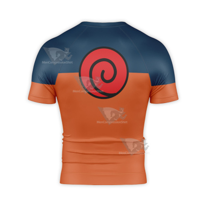 Hokage Orange Uzumaki Short Sleeve Compression Shirt