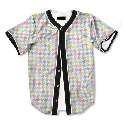 Houndstooth Colorful 3d Print Full Size Baseball Jerseys