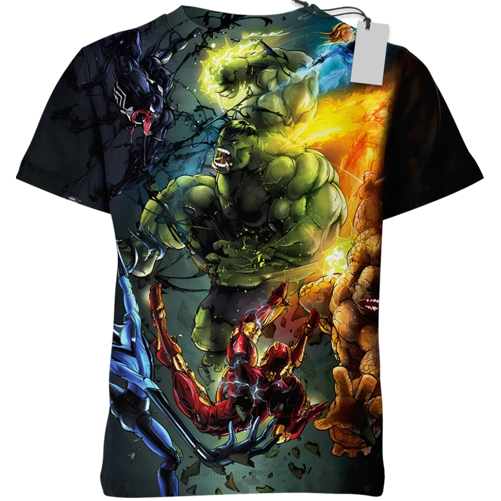 Hulk T-Shirt Heroic Universe Superpower Heroes T-Shirt Black