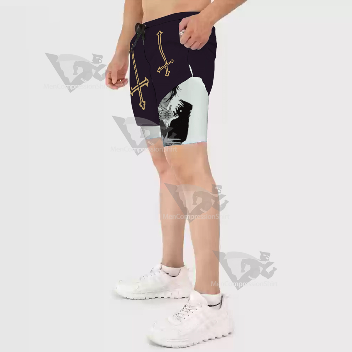 Hunter Lucilfer Chrollo Black Men Compression Gym Short