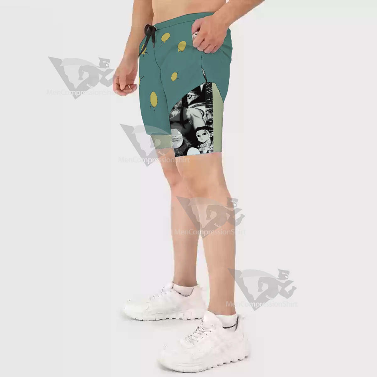 Hunter Zoldyck Illumi Gren Men Compression Gym Short