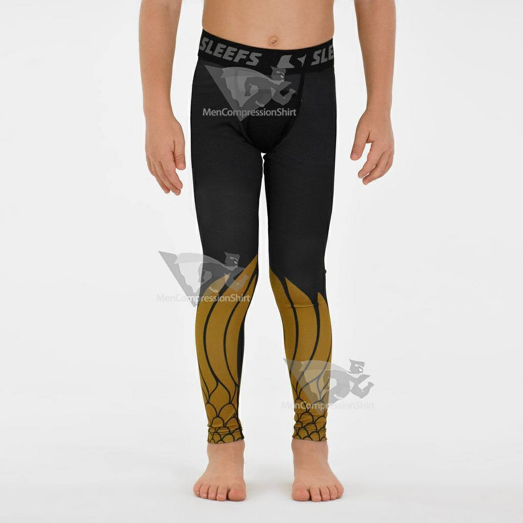 Icarus Black And Gold Kids Compression Tights Leggings MensCompressionShirt