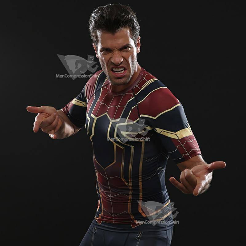 Infinity War Parker Short Sleeve Compression Shirt For Men