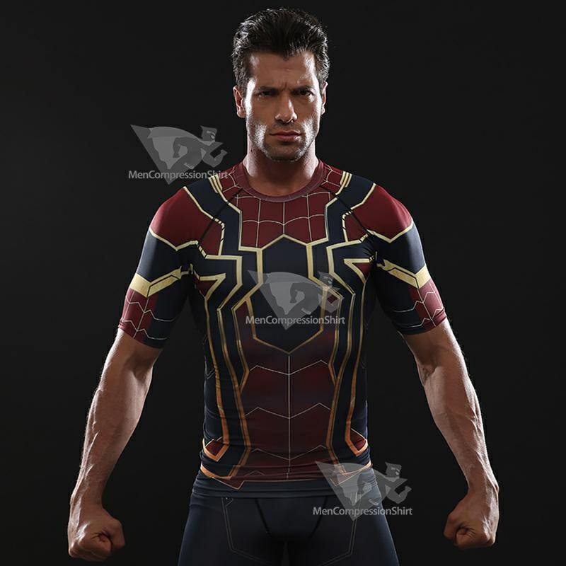 Infinity War Parker Short Sleeve Compression Shirt For Men