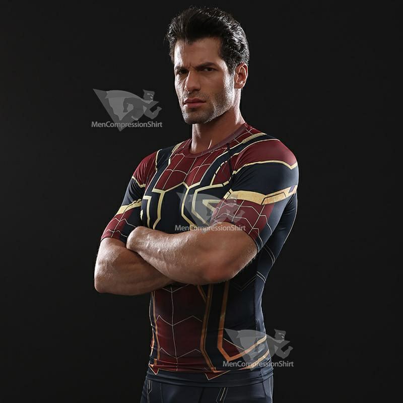 Infinity War Parker Short Sleeve Compression Shirt For Men