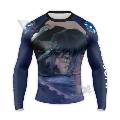 Inosuke Hashibira Anime Black Long Sleeve Compression Shirt