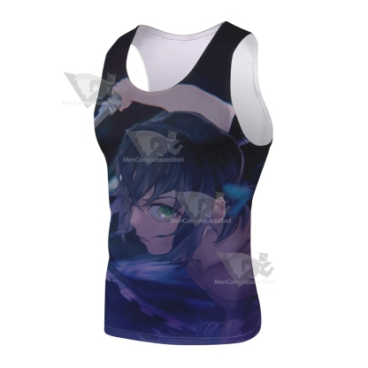 Inosuke Hashibira Anime Black Sleeveless Compression Shirt