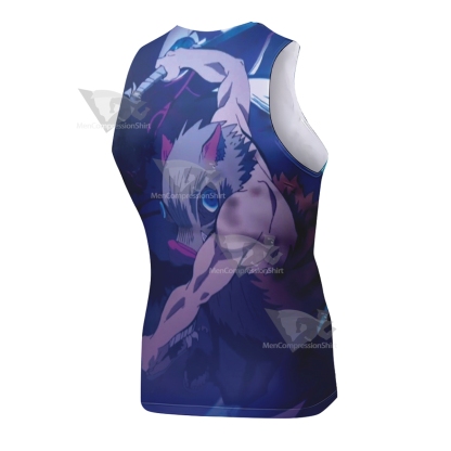 Inosuke Hashibira Anime Black Sleeveless Compression Shirt