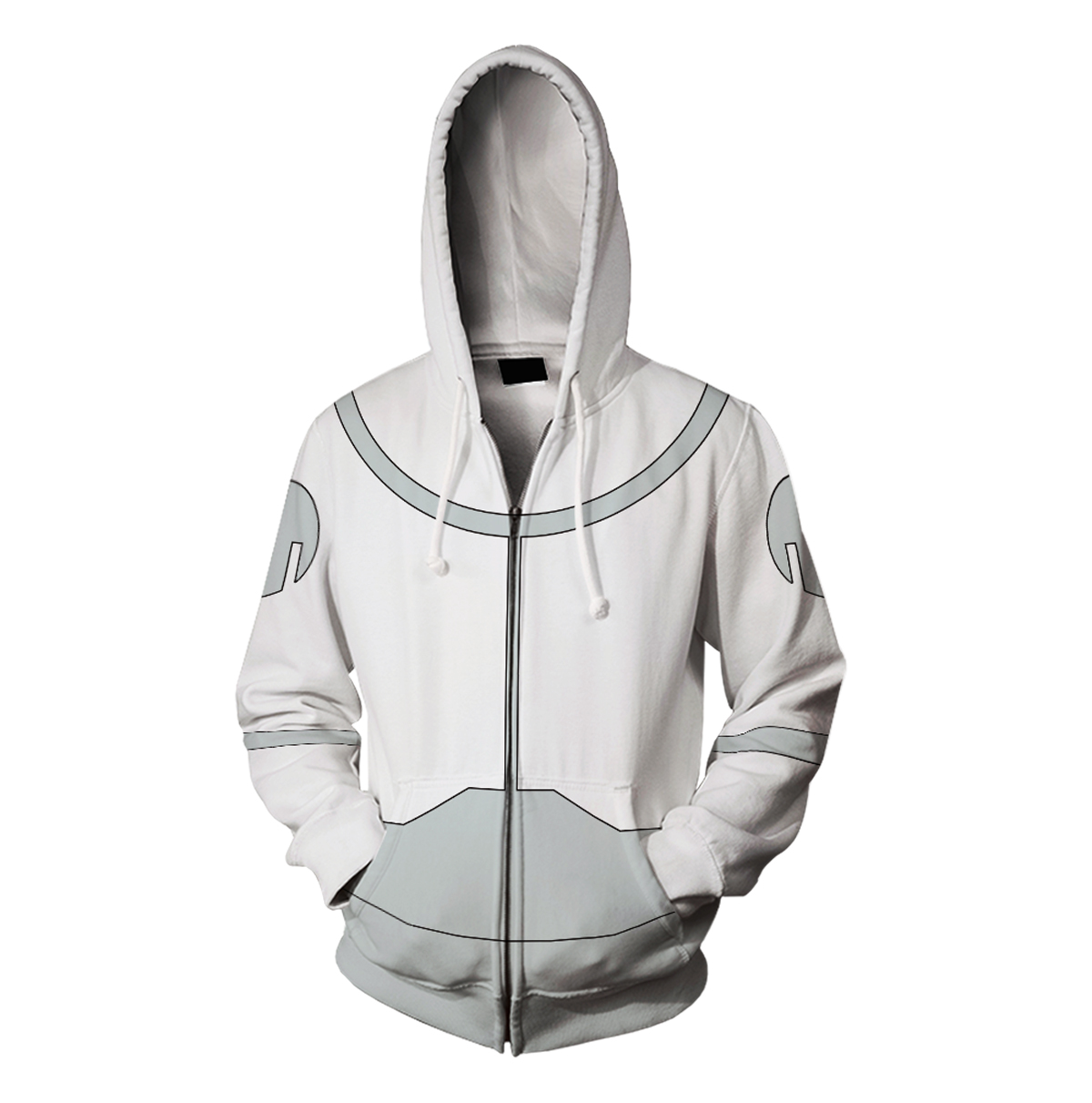 Invincible Mark Viltrumite White Cosplay Zip Up Hoodie