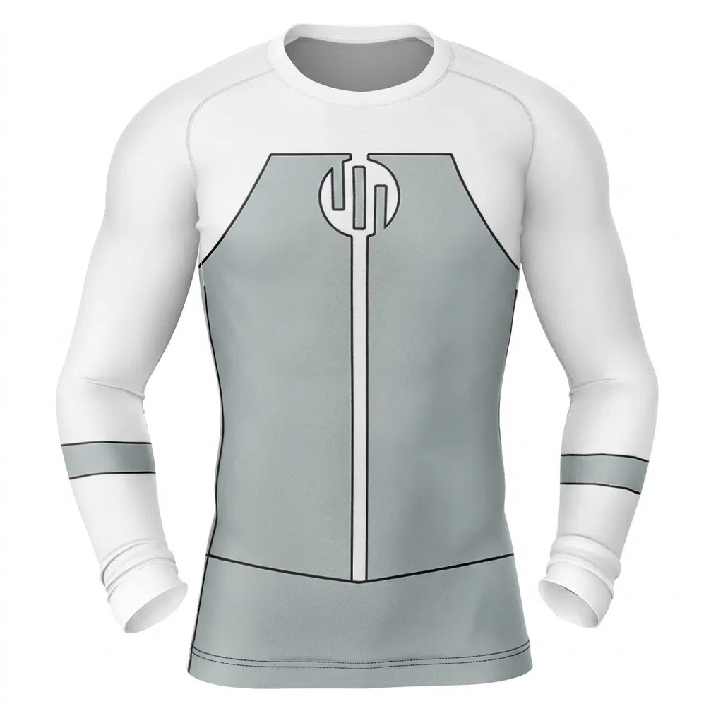 Invincible Viltrumite V2 Gray White Long Sleeve Compression Shirt