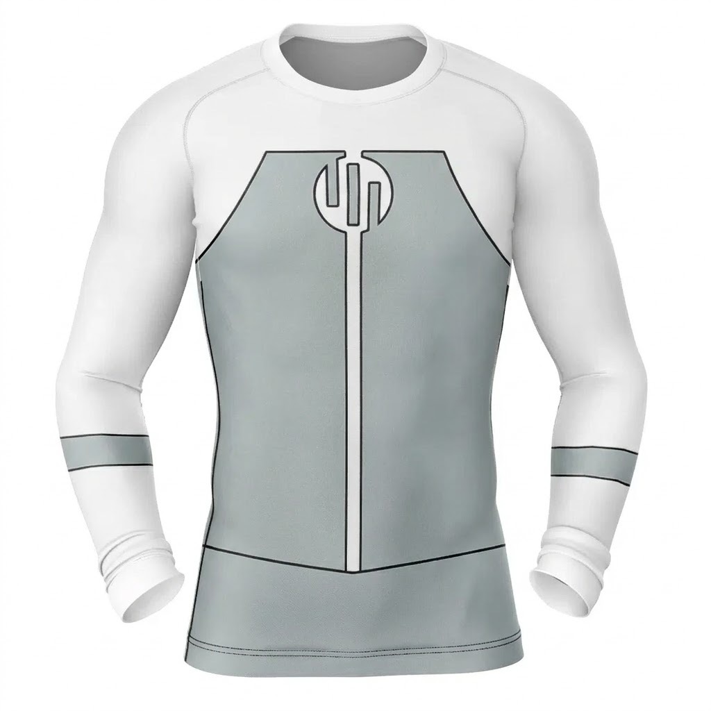 Invincible Viltrumite V2 Gray White Long Sleeve Compression Shirt