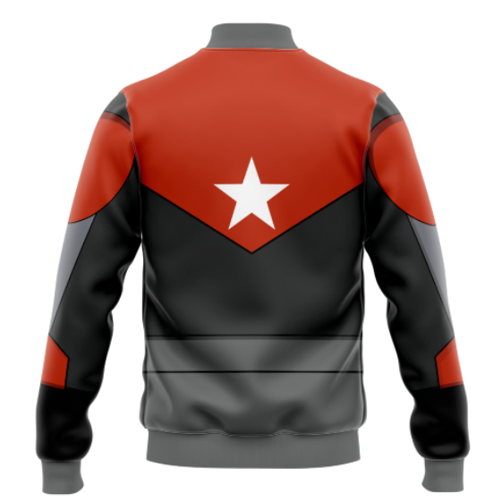 Red Black Star Varsity Jacket