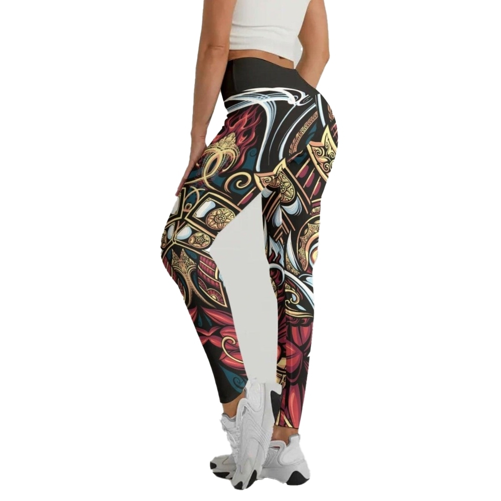 Japanese Weird Samurai Helmet Women Compression Legging