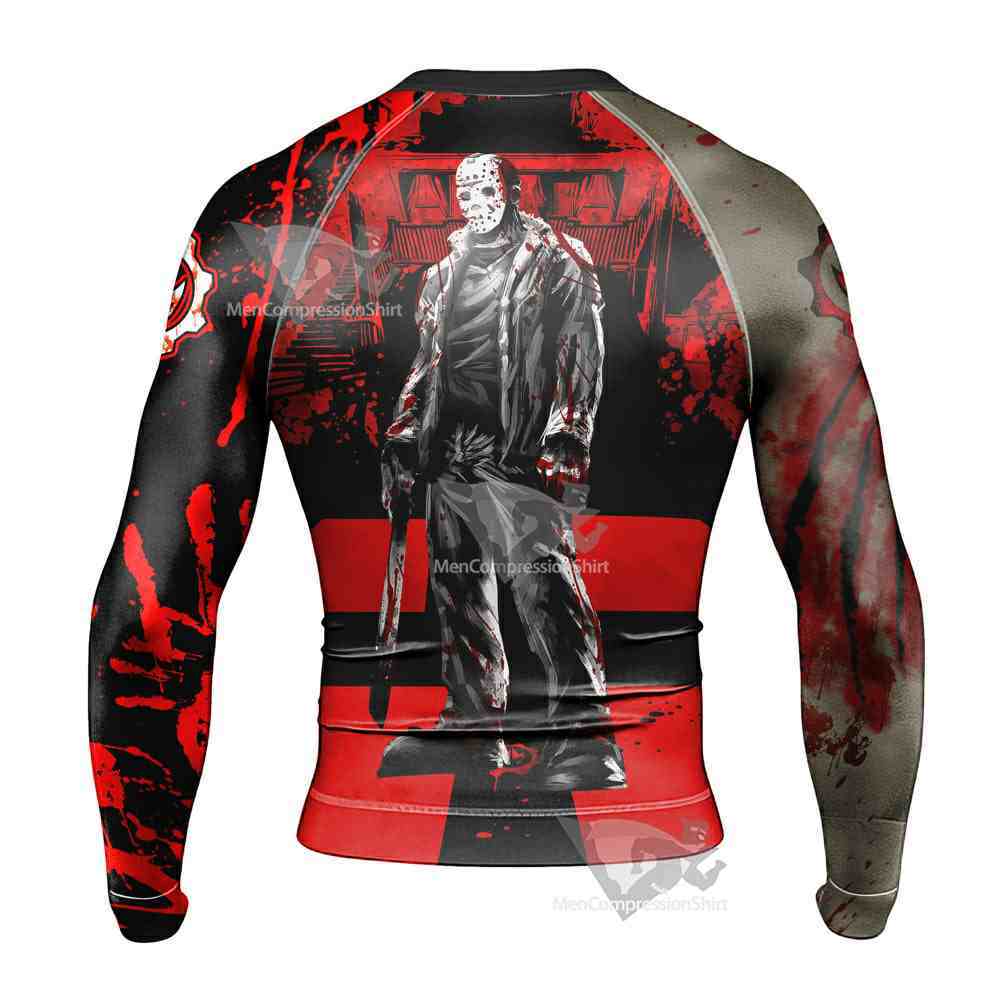 Jason Voorhees Is Back Mens Long Sleeve Rash Guard