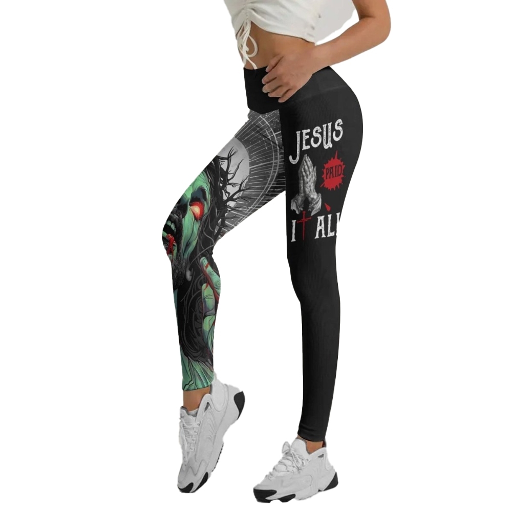Jesus Paid All Women Compression Legging
