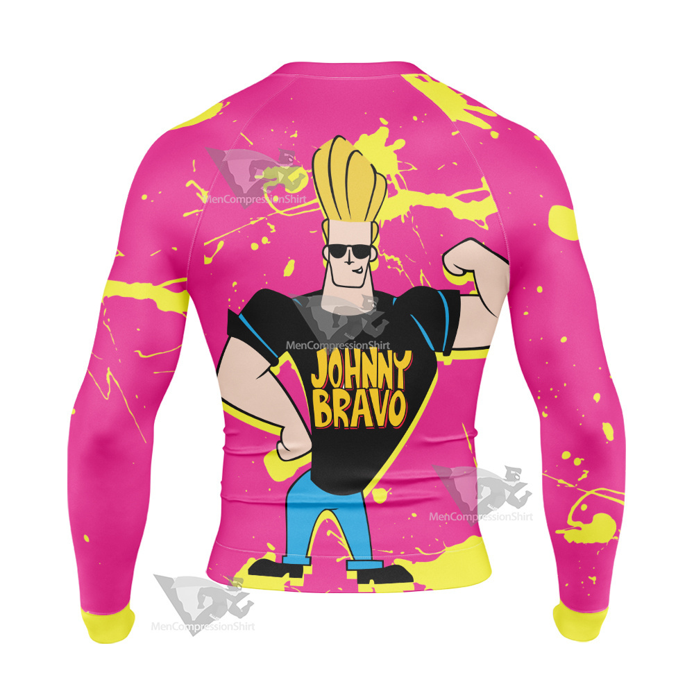 Johnny Bravo Pink Long Sleeve Compression Shirt