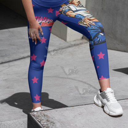 Jojo Bizarre Adventure Johnny Joestar Blue Women Leggings