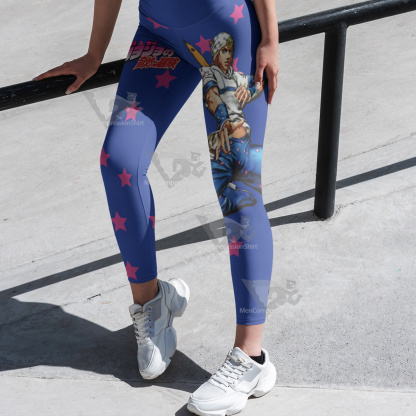 Jojo Bizarre Adventure Johnny Joestar Blue Women Leggings