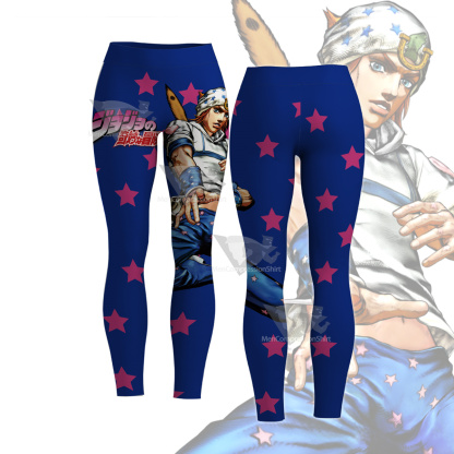 Jojo Bizarre Adventure Johnny Joestar Blue Women Leggings